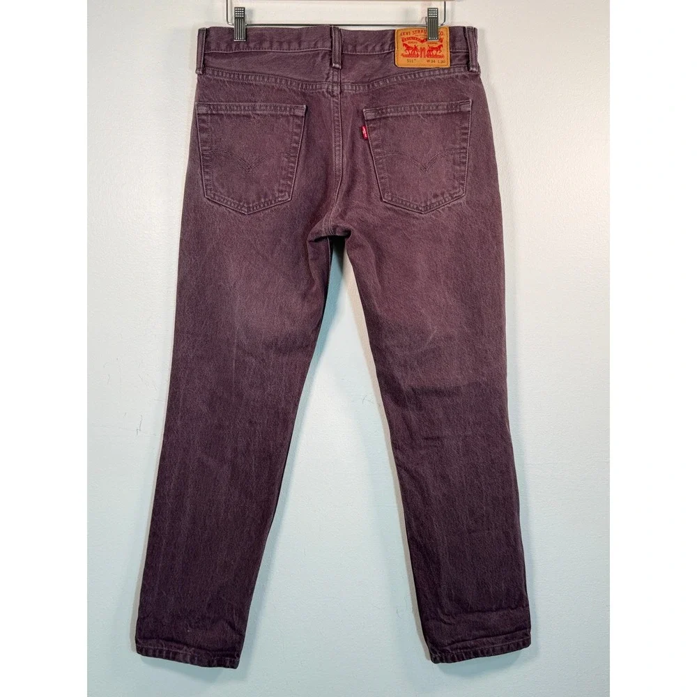Levis 511 Slim Fit Rare White Oak Cone Denim Jeans Mens 34x29 Faded Purple Indie